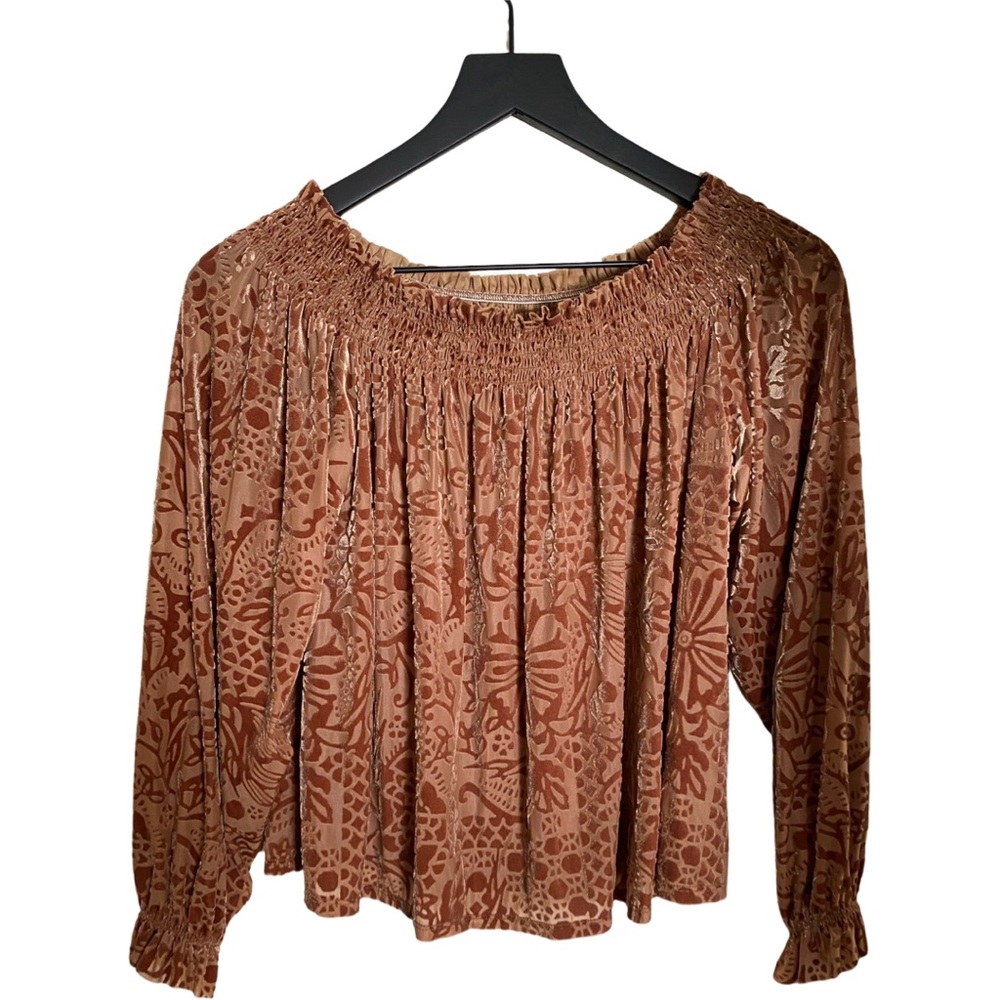 Free People, Burnout Velvet, Off Shoulder Top - Picture 2 of 4